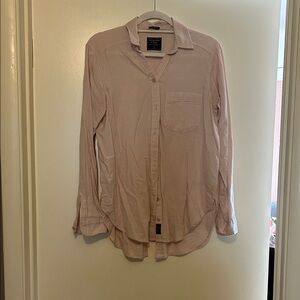 Abercrombie & Fitch Women's Light Pink Button Down Shirt